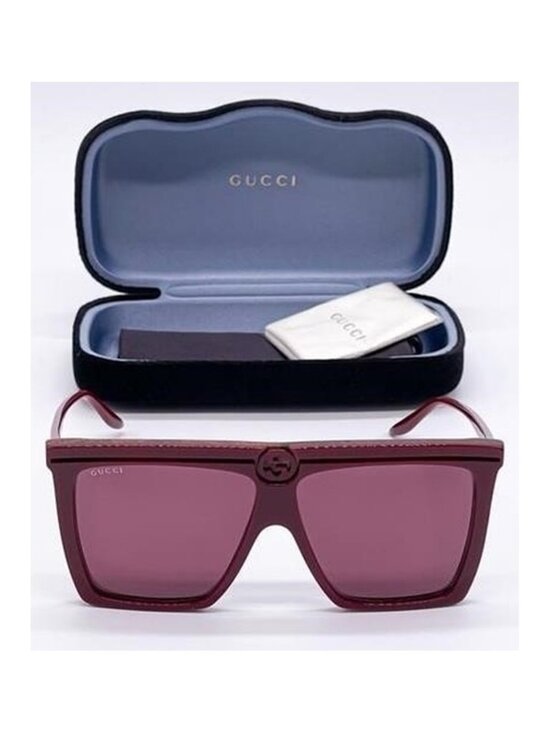 New - Gucci Burgundy New Gg0733s 003 Shield Sunglasses main image 5